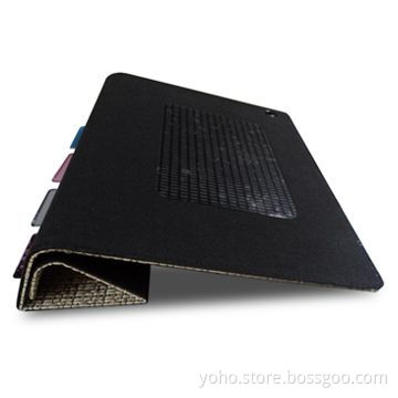 False Straw Leather Case for iPad 2, with Eco-friendly Material and Classic Design, 4 Foldable